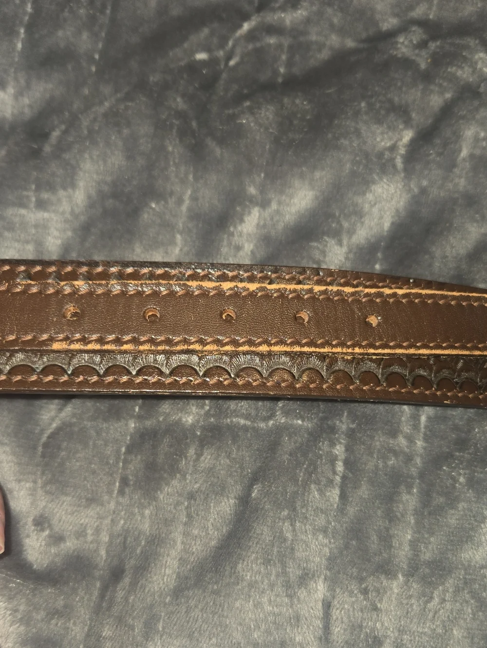 Vintage Western Leather Belt-Size 39